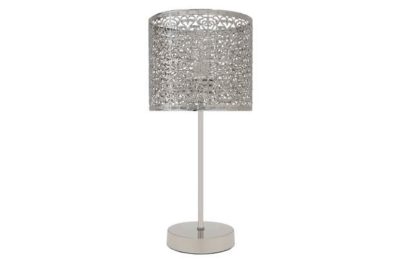 Collection Firenze Fretwork Table Lamp - Nickel.